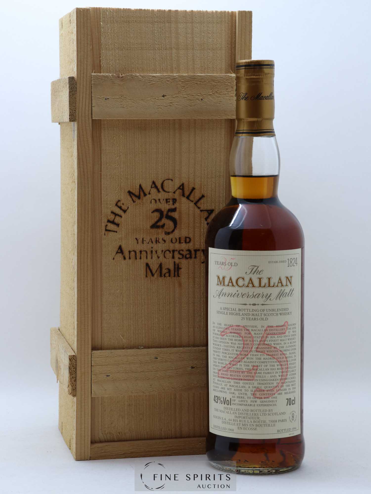Macallan (The) 25 years 1968 Of. Anniversary Malt bottled 1994 Special Bottling 