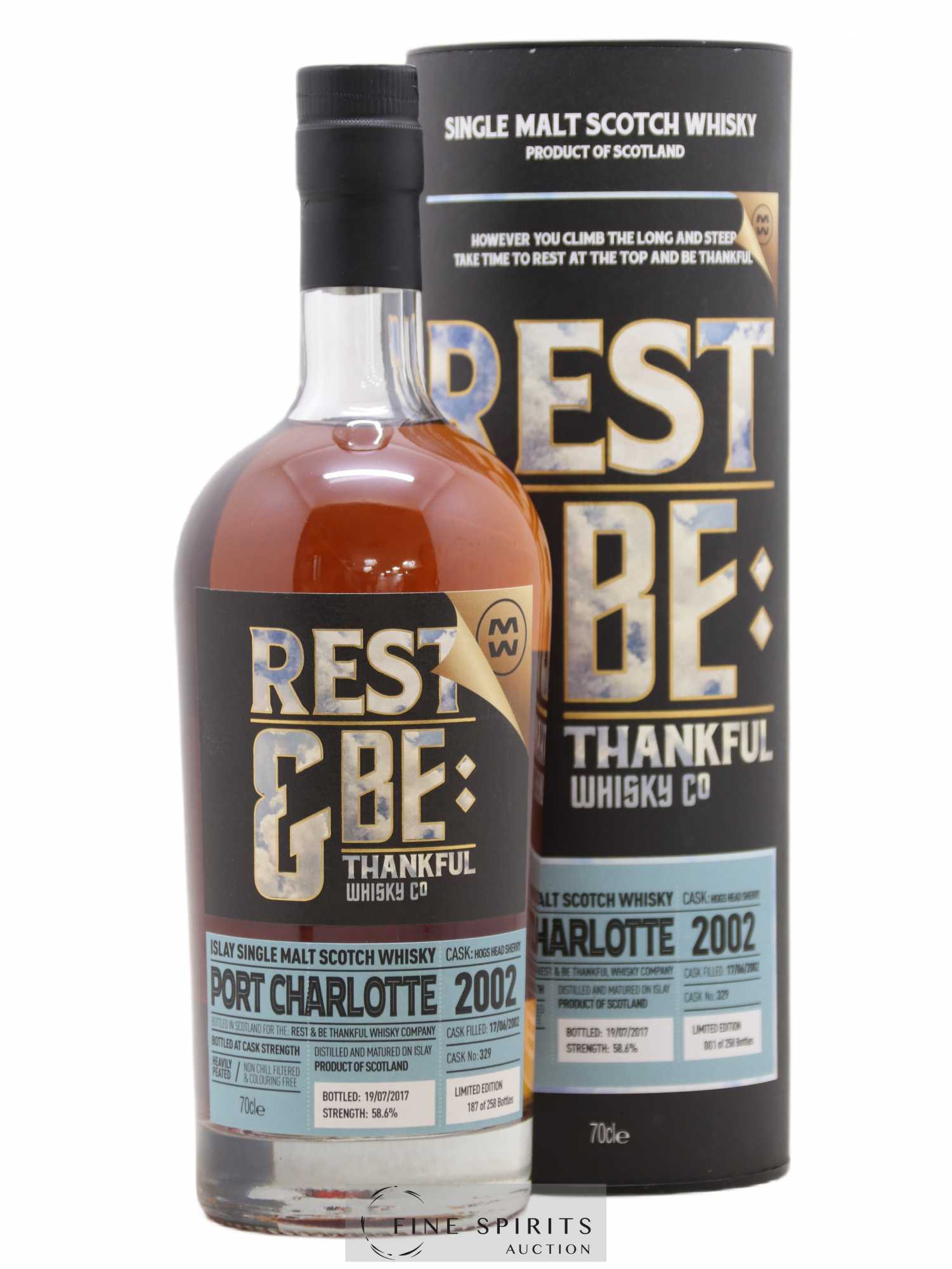 Port Charlotte 2002 Rest & Be Thankful Cask n°329 - One of 258 - bottled 2017 LMDW Limited Edition 
