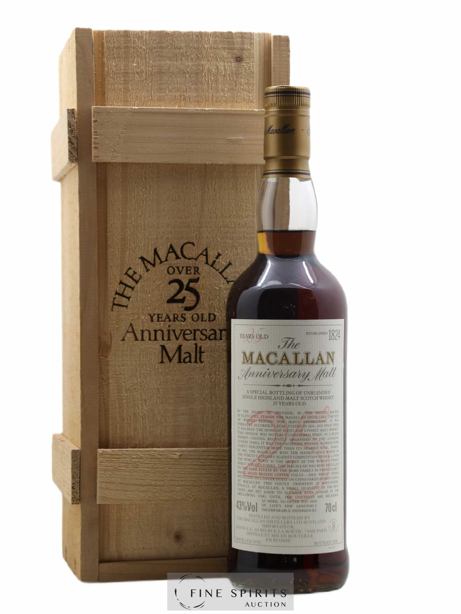Macallan (The) 25 years 1970 Of. Anniversary Malt bottled 1996 Special Bottling 