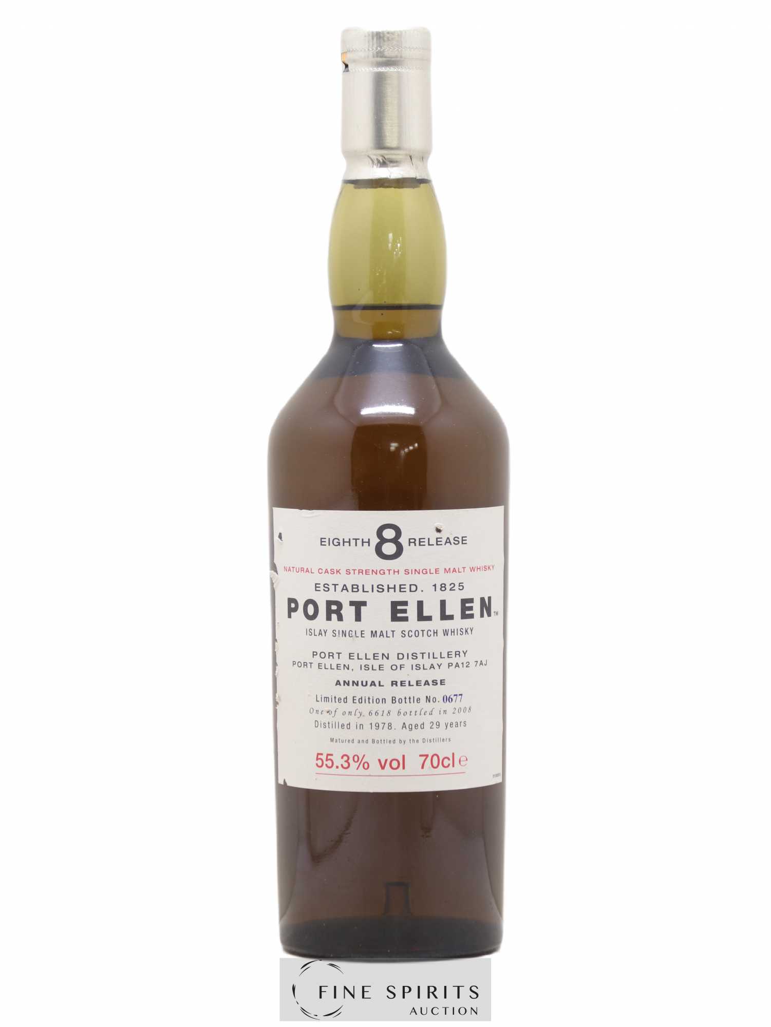 Port Ellen 29 years 1978 Of. 8th Release Natural Cask Strength - One of 6618 - bottled 2008 Limited Edition 