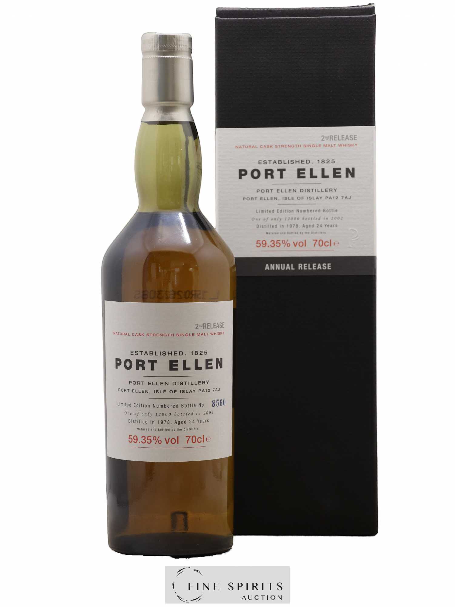 Port Ellen 24 years 1978 Of. 2nd Release Natural Cask Strength - One of 12000 - bottled in 2002 Limited Edition 