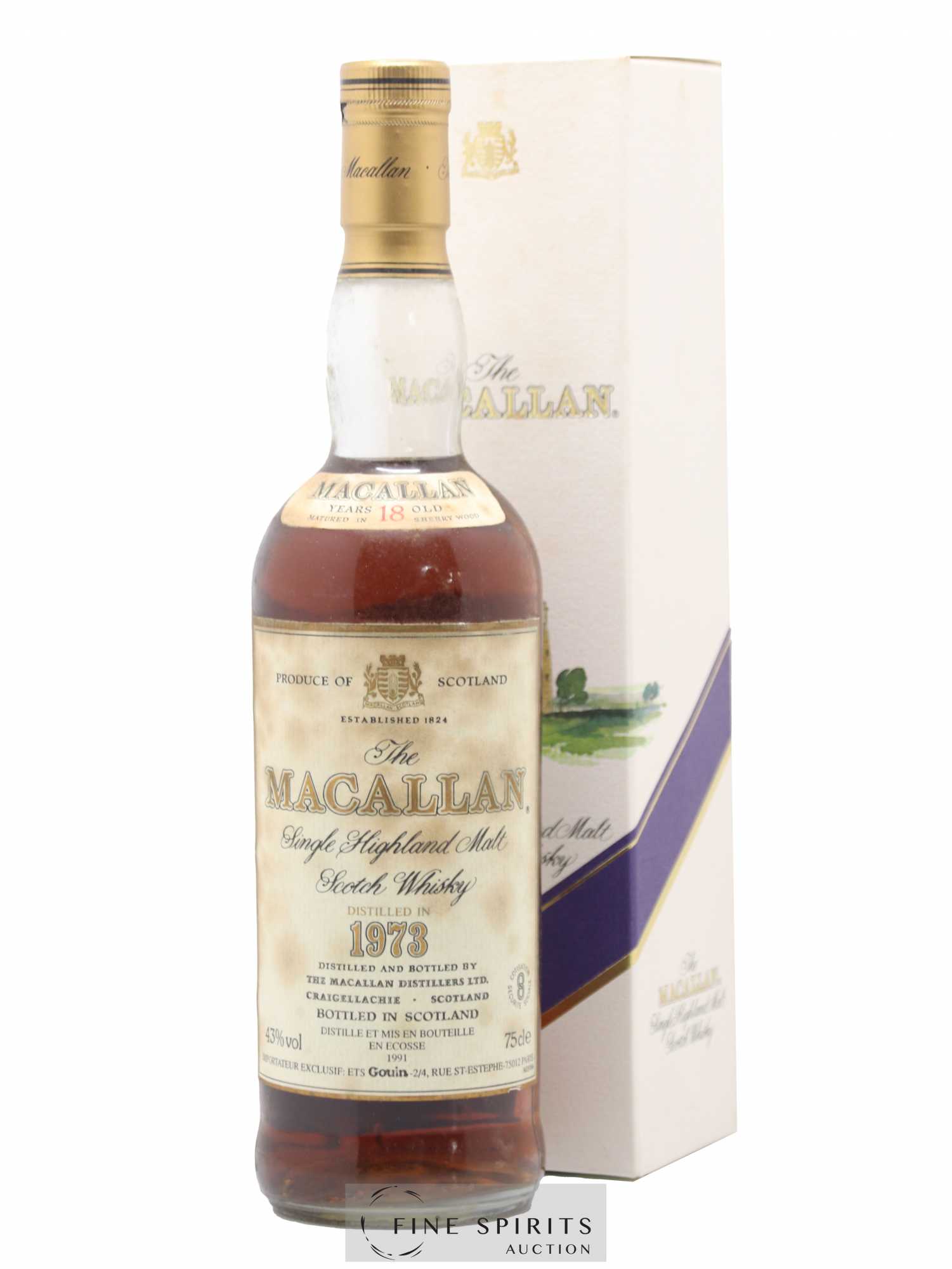 Macallan (The) 18 years 1973 Of. Sherry Wood Matured - bottled 1991 Gouin Import 