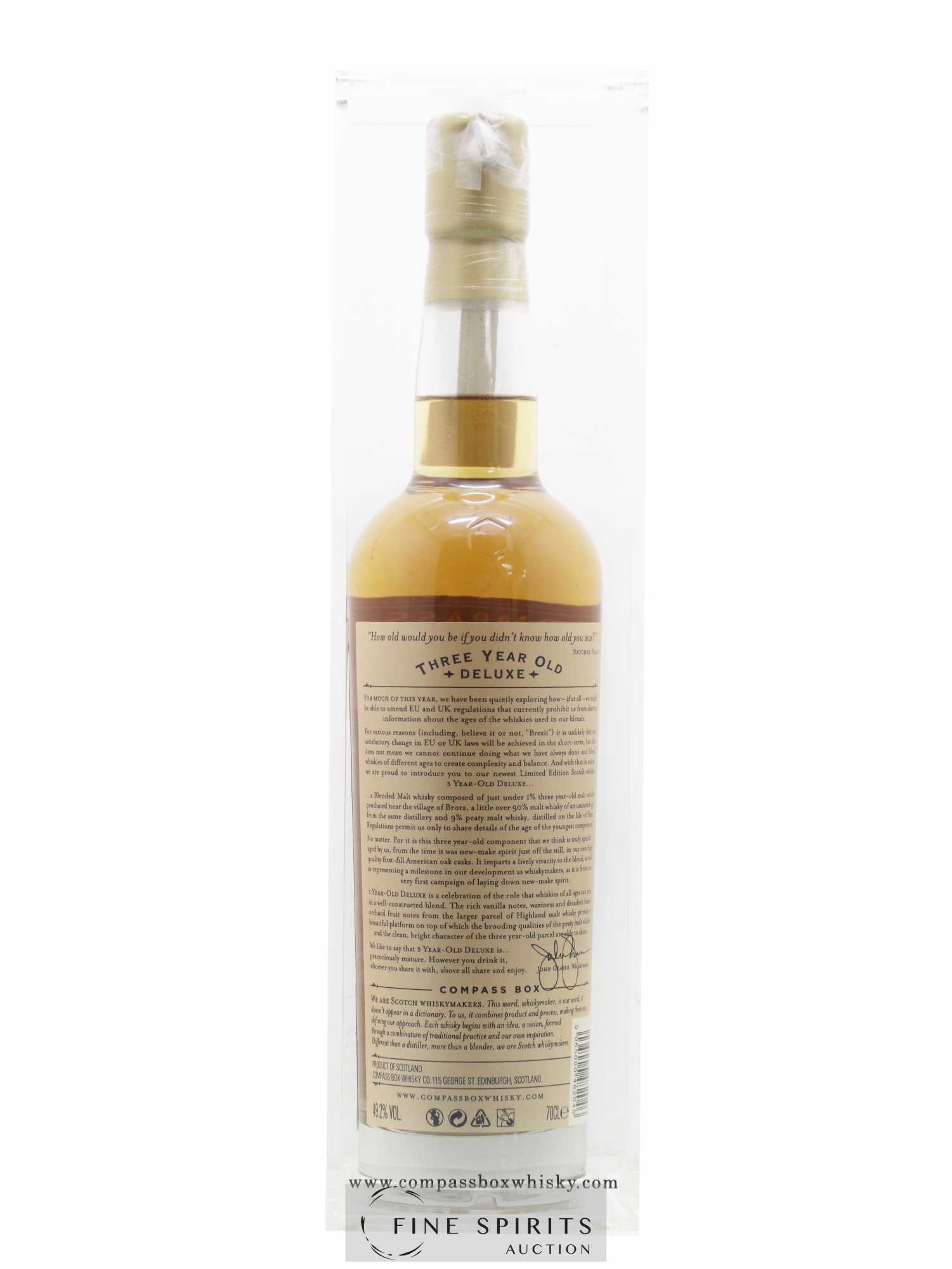 Acheter Three Year Old Deluxe 3 years Compass Box One of 3282 bottled