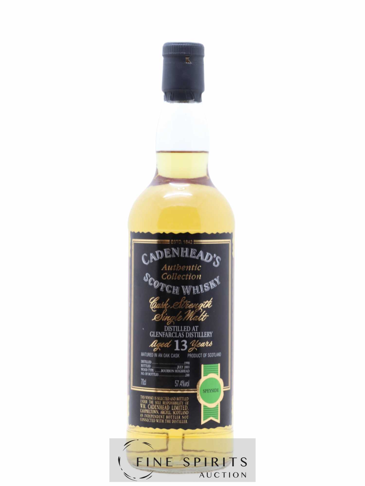 Glenfarclas 13 years 1990 Cadenhead's Bourbon Hogshead - One of 288 - bottled 2003 Authentic Collection 