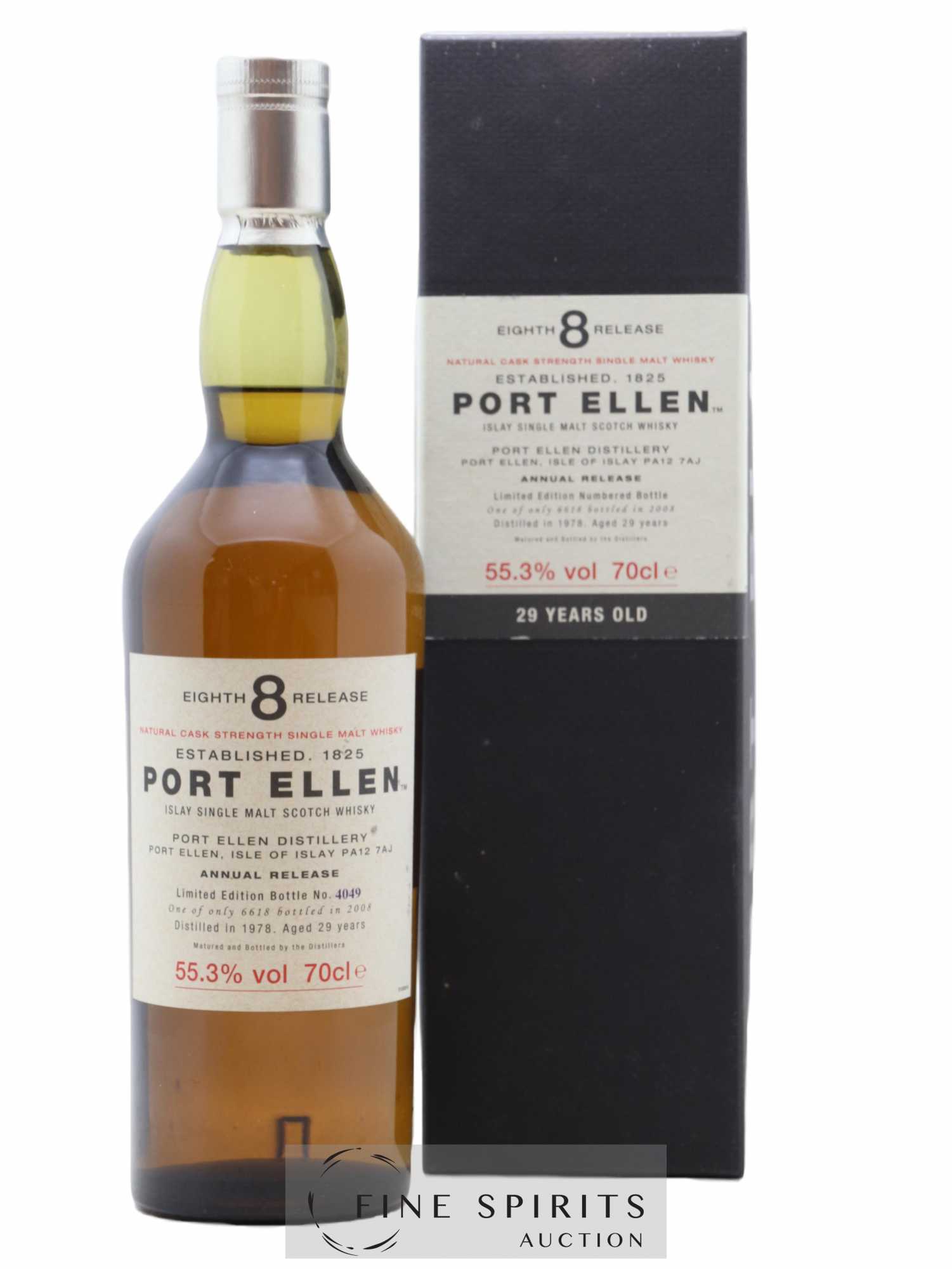Port Ellen 29 years 1978 Of. 8th Release Natural Cask Strength - One of 6618 - bottled 2008 Limited Edition 