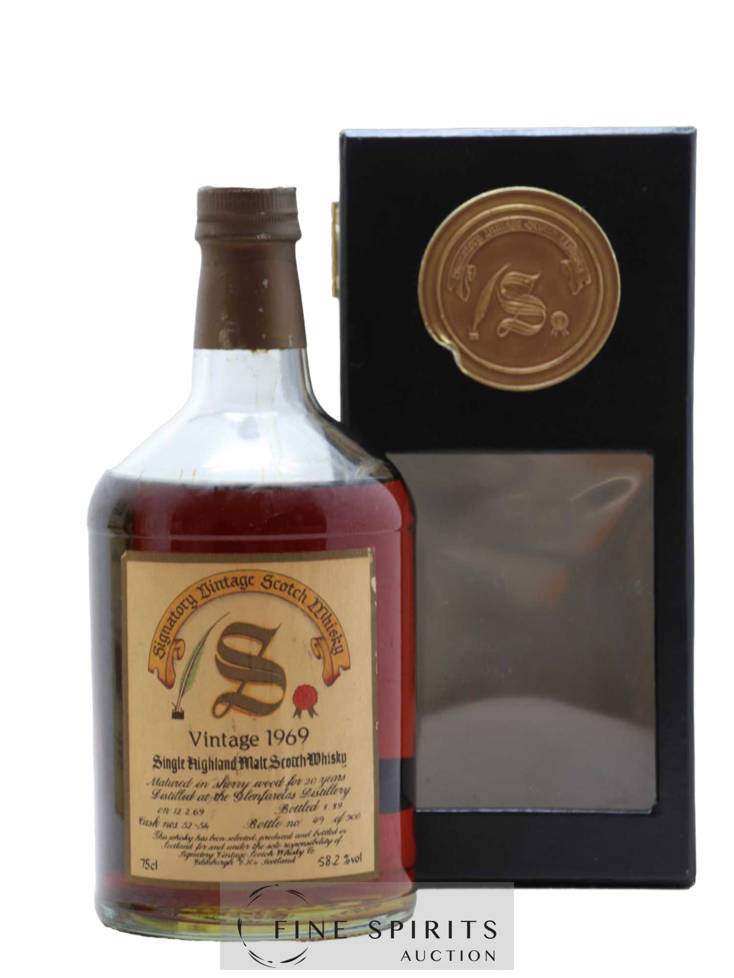Glenfarclas 20 years 1969 Signatory Vintage Sherry Wood Casks n°52-54 - One of 900 - bottled 1989 