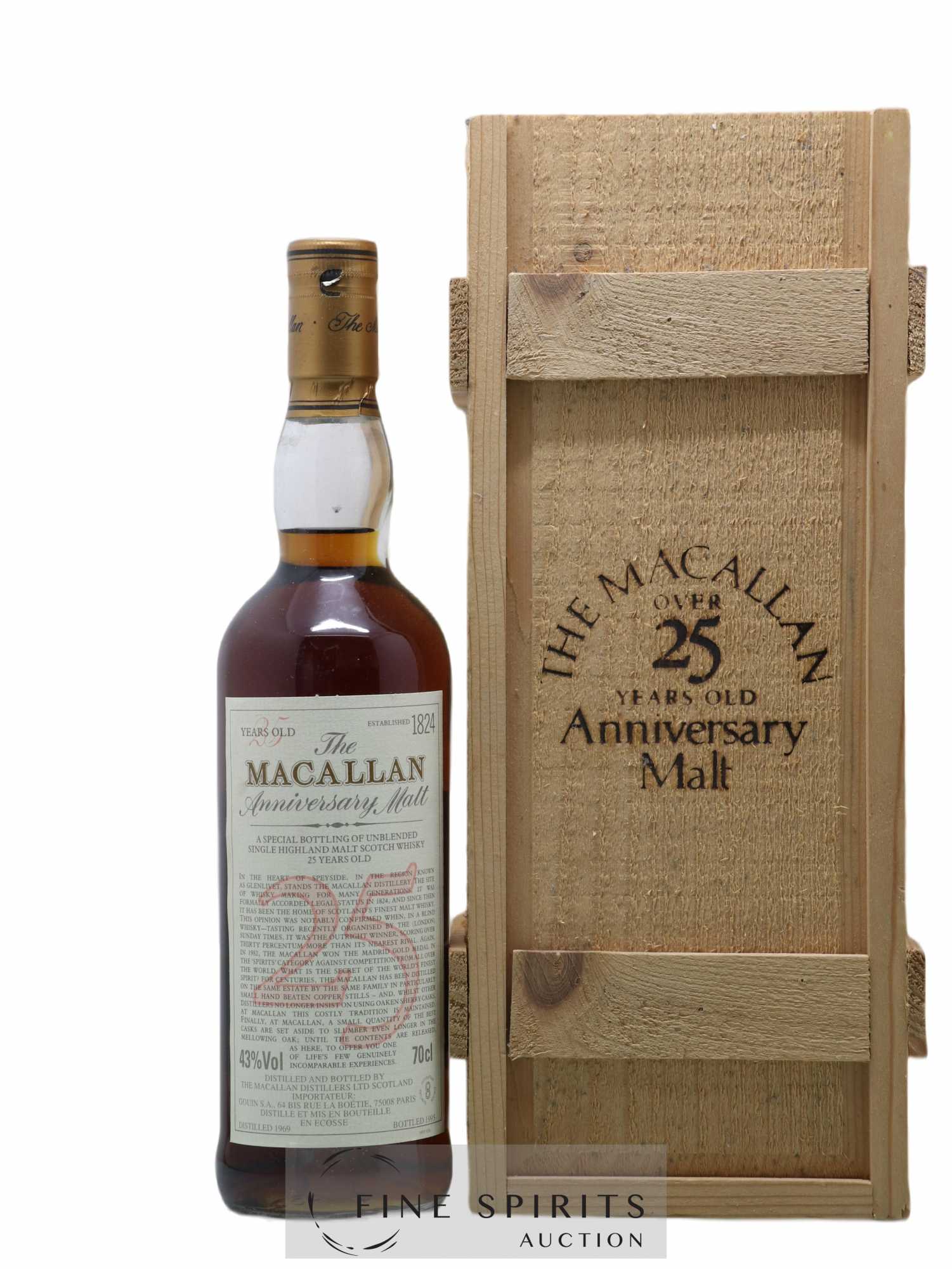 Macallan (The) 25 years 1969 Of. Anniversary Malt bottled 1995 Special Bottling 