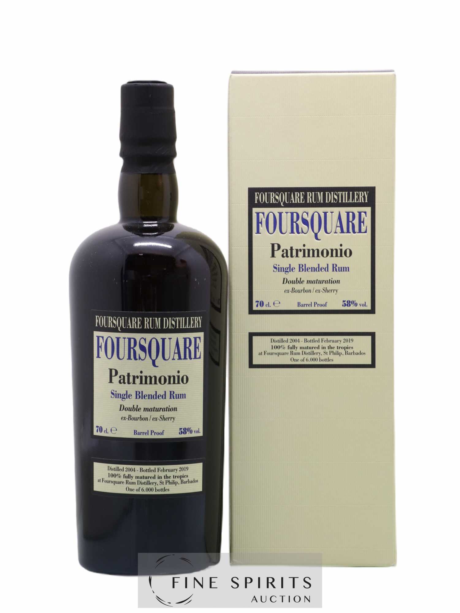 Foursquare 14 years 2004 Of. Patrimonio Double Maturation - One of 6000 - bottled 2019 Velier 