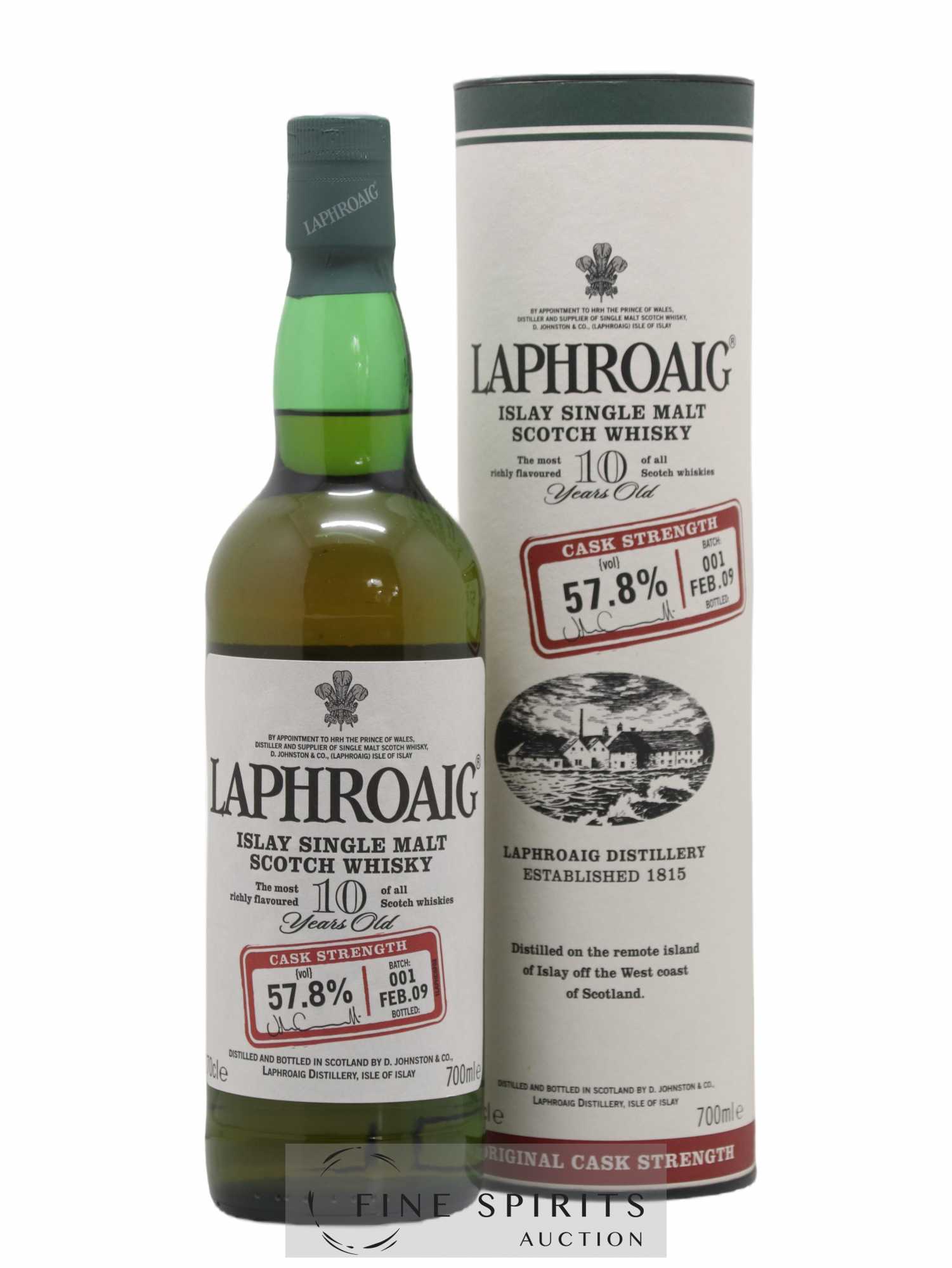 Laphroaig 10 years Of. Original Cask Strength Batch 001 - bottled 2009 