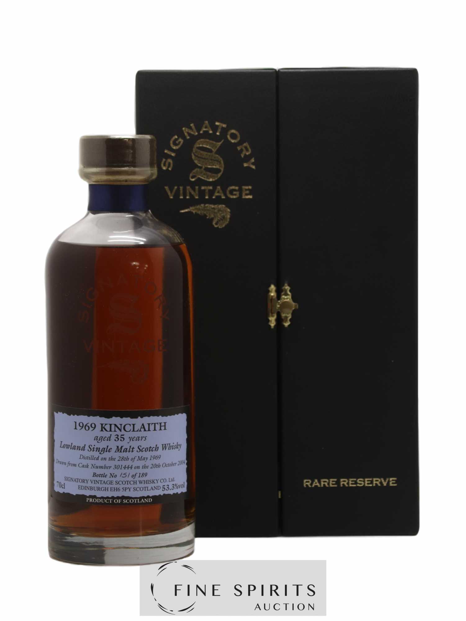 Kinclaith 35 years 1969 Signatory Vintage Cask n°189 - One of 189 - bottled 2004 Rare Reserve 