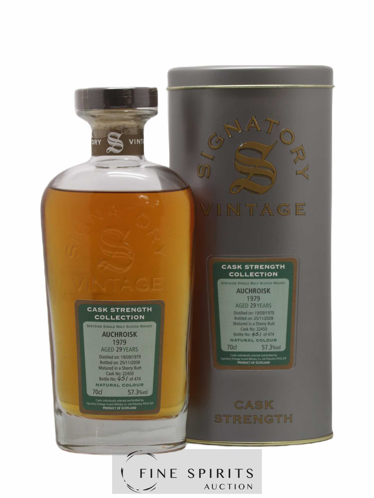 Auchroisk 29 years 1979 Signatory Vintage Cask n°22450 - One of 474 - bottled 2008 Cask Strength Collection 