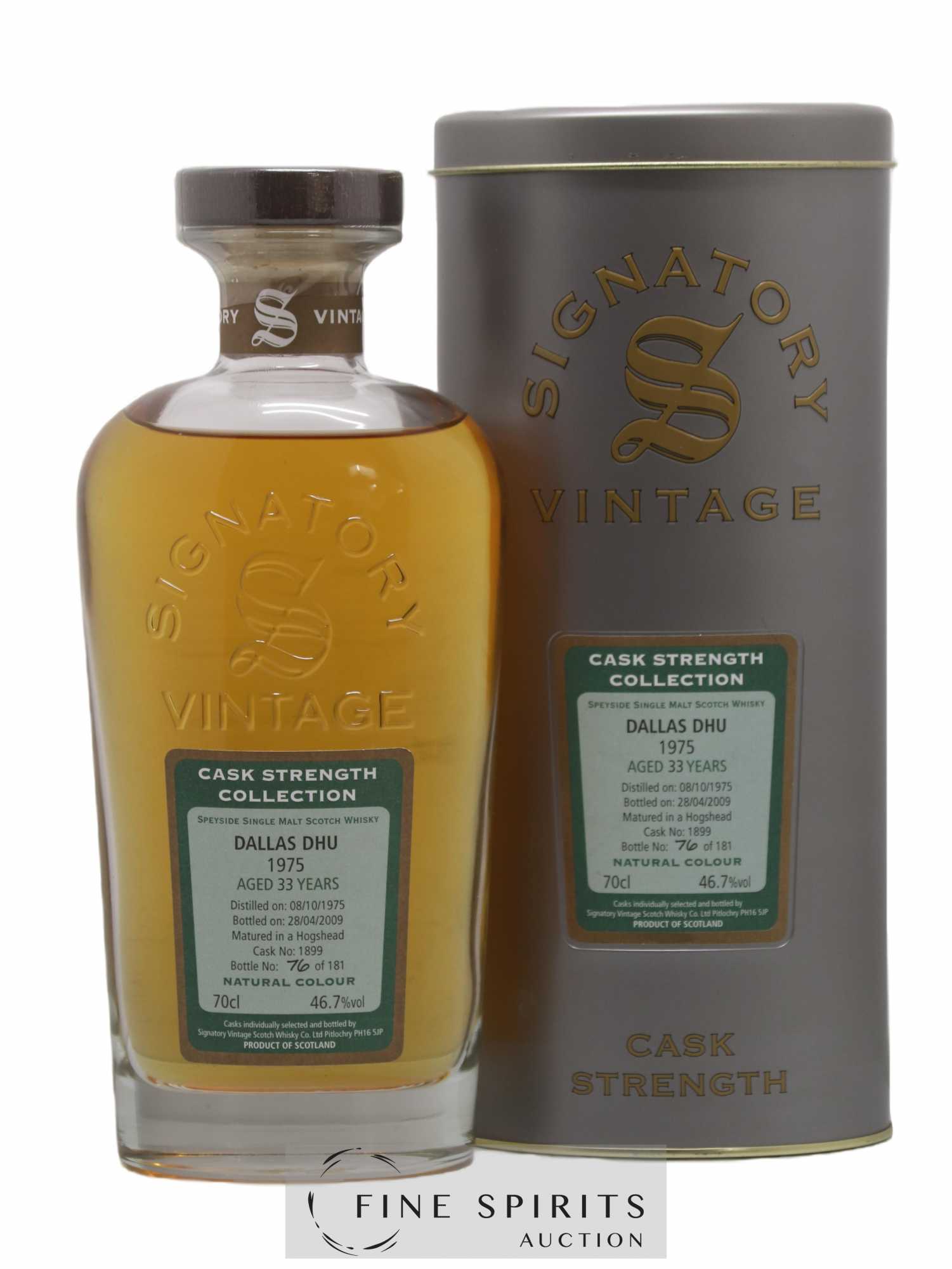 Dallas Dhu 33 years 1975 Signatory Vintage Cask n°1899 - One of 181 - bottled 2009 Cask Strength Collection 