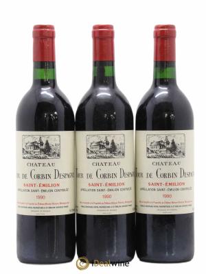 Saint-Émilion château Tour de corbin despagne (sans prix de réserve) 1990 - Lot de 3 Bouteilles