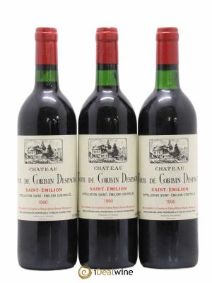 Saint-Émilion château Tour de corbin despagne (sans prix de réserve) 1990 - Lot de 3 Bouteilles