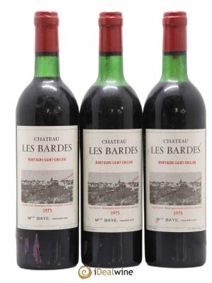 Montagne Saint-Émilion château les Bardes (sans prix de réserve) 1975 - Lot de 3 Bouteilles