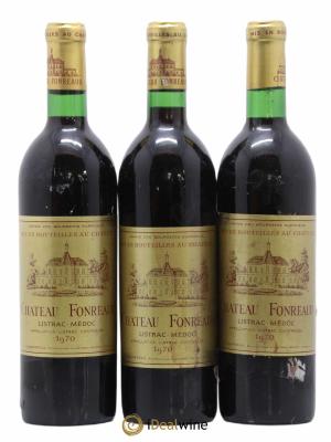 Château Fonréaud Cru Bourgeois  (sans prix de réserve) 1970 - Lot de 3 Bouteilles