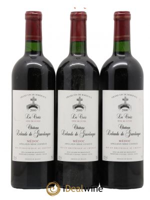 Médoc Tête De Cuvée La Croix Château Lalande De Gravelongue 2000 - Lot de 3 Bottles