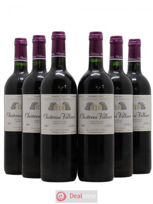 Fronsac Château Villars (no reserve) 2001 - Lot of 6 Bottles