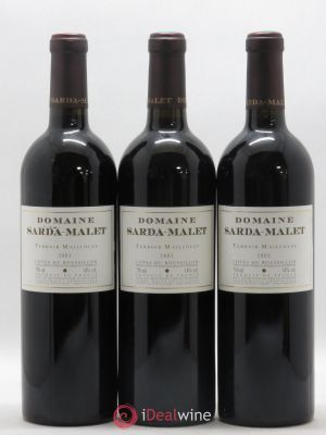 Côtes du Roussillon Domaine Sarda-Malet Terroir de Mailloles Jérôme Malet  2001 - Lot of 3 Bottles