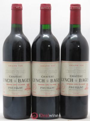Château Lynch Bages 5ème Grand Cru Classé  1990 - Lot de 3 Bouteilles