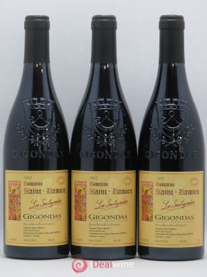 Gigondas Vieilles Vignes Souteyrades Domaine Saint Damien (no reserve) 2017 - Lot of 3 Bottles