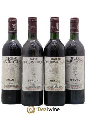 Château Marquis de Terme 4ème Grand Cru Classé  1988 - Lot of 4 Bottles