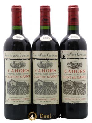 Cahors Clos de Gamot famille Jouffreau Vignes centenaires 2005 - Lot de 3 Bouteilles