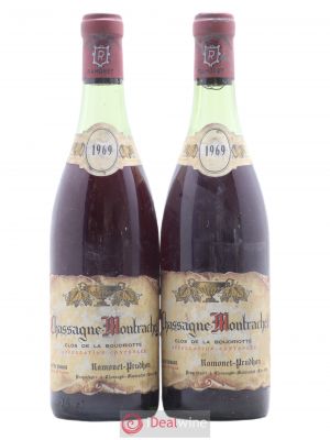 Chassagne-Montrachet 1er Cru Clos de La Boudriotte Ramonet Prudhon 1969 - Lot of 2 Bottles