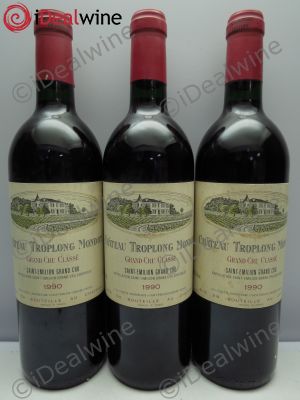 Château Troplong Mondot 1er Grand Cru Classé B  1990 - Lot of 3 Bottles