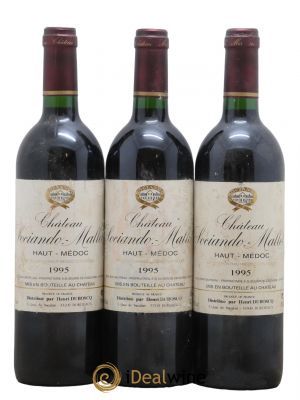 Château Sociando Mallet  1995 - Lot of 3 Bottles