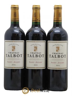 Château Talbot 4ème Grand Cru Classé 2016 - Lot de 3 Bouteilles