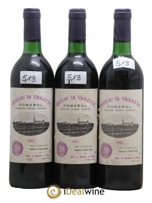 Château la Violette 1982 - Lot de 3 Bottles
