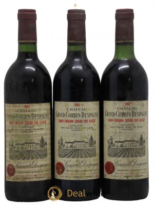 Château Grand Corbin Despagne Grand Cru Classé  1982 - Lot of 3 Bottles