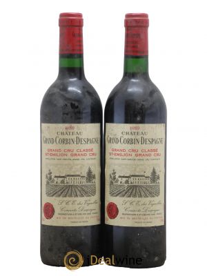 Château Grand Corbin Despagne Grand Cru Classé  1989 - Lot of 2 Bottles
