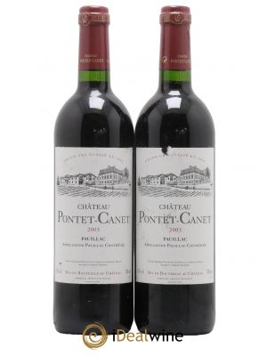 Château Pontet Canet 5ème Grand Cru Classé 2003 - Lot de 2 Bouteilles