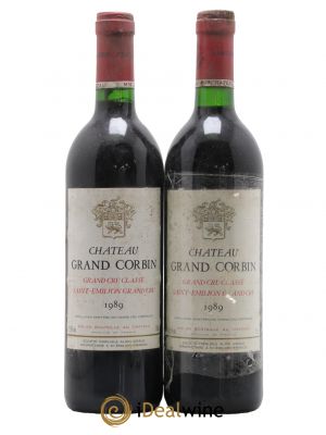 Château Grand Corbin Grand Cru Classé  1989 - Lot of 2 Bottles