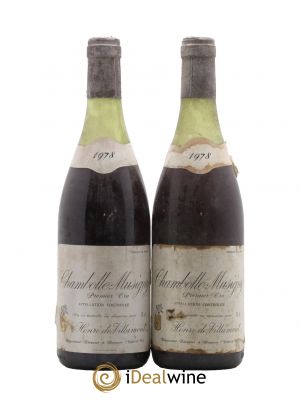 Chambolle-Musigny 1er Cru Henri De Villamont 1978 - Lot de 2 Bottles