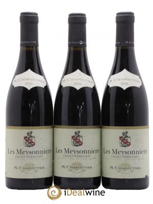 Crozes-Hermitage Les Meysonniers Chapoutier  2016 - Lot of 3 Bottles