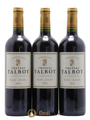 Château Talbot 4ème Grand Cru Classé  2016 - Lot of 3 Bottles
