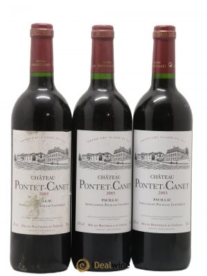 Château Pontet Canet 5ème Grand Cru Classé  2003 - Lot de 3 Bouteilles