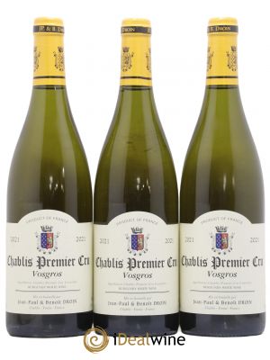 Chablis 1er Cru Vosgros Jean-Paul & Benoît Droin (Domaine)  2021 - Lot of 3 Bottles