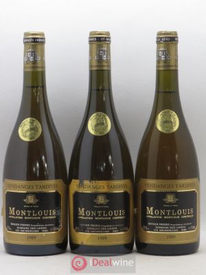 Montlouis-sur-Loire Vendanges Tardives Domaine Des Liards Berger 1989 - Lot of 3 Bottles