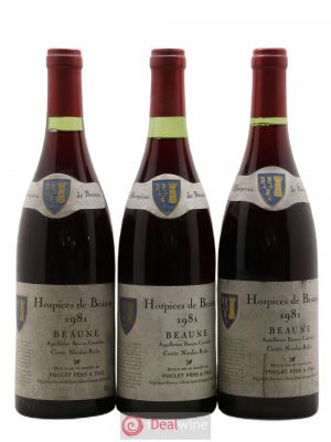 Beaune cuvée Nicolas Rolin Hospices de Beaune Poulet père et fils 1981 - Lot of 3 Bottles
