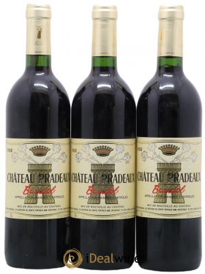 Bandol Château Pradeaux Famille Portalis  1988 - Lot of 3 Bottles