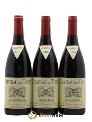 Côtes du Rhône Château des Tours Emmanuel Reynaud  2016 - Lot of 3 Bottles