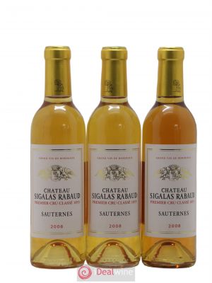Château Sigalas Rabaud 1er Grand Cru Classé  2008 - Lot de 3 Demi-bouteilles