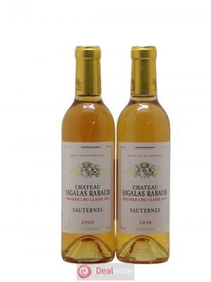 Château Sigalas Rabaud 1er Grand Cru Classé  2008 - Lot de 2 Demi-bouteilles