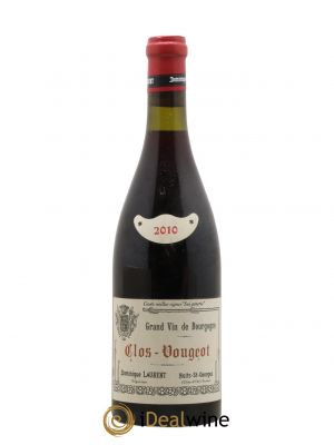 Clos de Vougeot Grand Cru Vieilles vignes Sui Generis Dominique Laurent  2010 - Lot of 1 Bottle