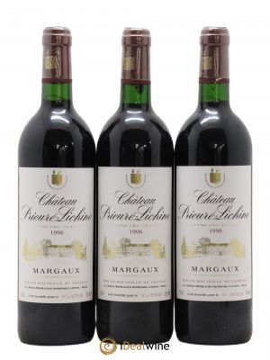 Château Prieuré Lichine 4ème Grand Cru Classé  1996 - Lot of 3 Bottles