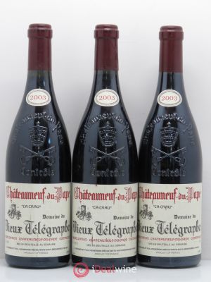 Châteauneuf-du-Pape Vieux Télégraphe (Domaine du) Vignobles Brunier (no reserve) 2003 - Lot of 3 Bottles